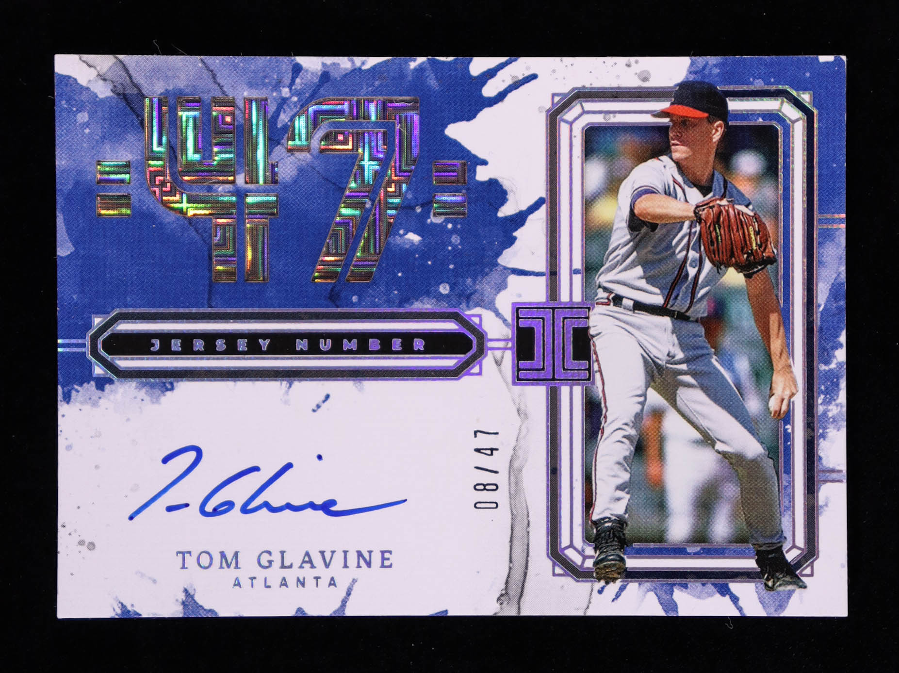 Tom Glavine 2025 Panini Impeccable Impeccable Numbers Signatures #1 #08/47 at PristineAuction.com Tom Glavine 2025 Panini Impeccable Impeccable Numbers Signatures #1 #08/47 at PristineAuction.com