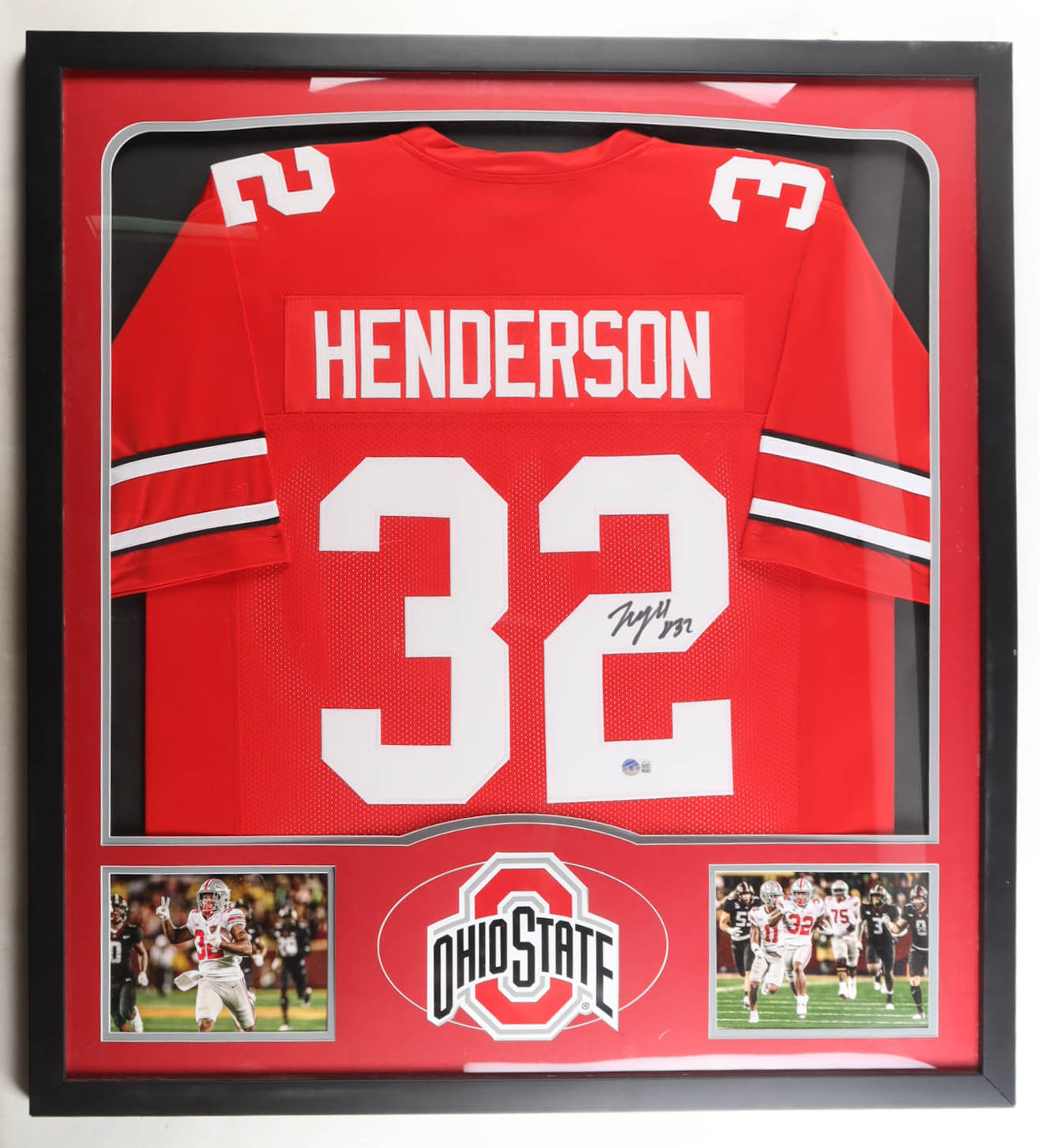 TreVeyon Henderson Signed Custom Framed Jersey Display (Barrett) at PristineAuction.com TreVeyon Henderson Signed Custom Framed Jersey Display (Barrett) at PristineAuction.com