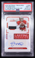 Joe Montana 2024 Panini National Treasures Lasting Legacies Material Autographs Holo Silver #1 #09/25 (PSA 9 | Auto 10) at PristineAuction.com