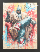 "Dark Knight, Soft Power #1" 2026 19x26 Original Painting on Canvas by Tadas Zaicikas | TedyZet (Zaicikas) at PristineAuction.com