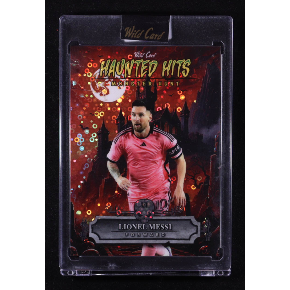 Lionel Messi 2025 Wild Card Haunted Hits Monster Hunt Creepy Castle Red Donut Circles #HHCCLM #1/1 at PristineAuction.com
