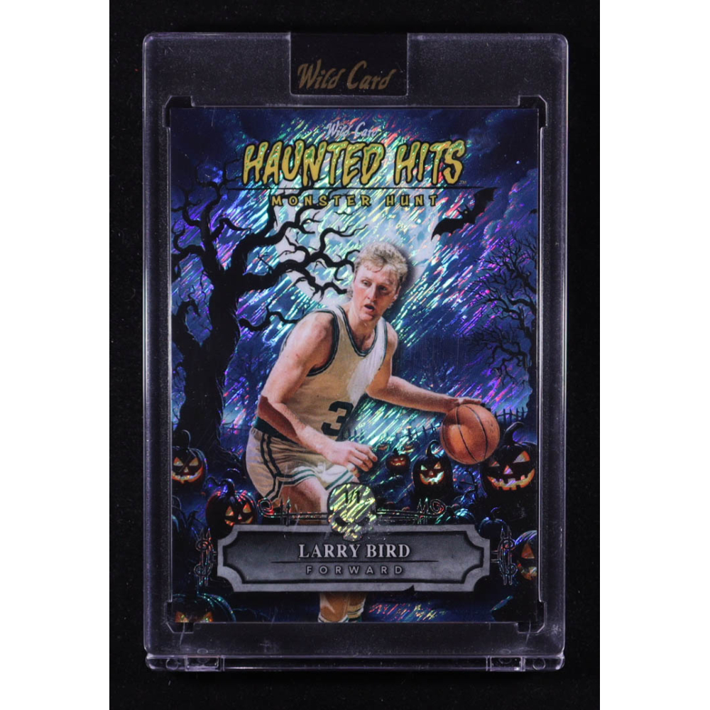 Larry Bird 2025 Wild Card Monster Hit Monster Hunt Pumpkin Patch Blue Cross Hatch Foil #HHPLB #1/1 at PristineAuction.com