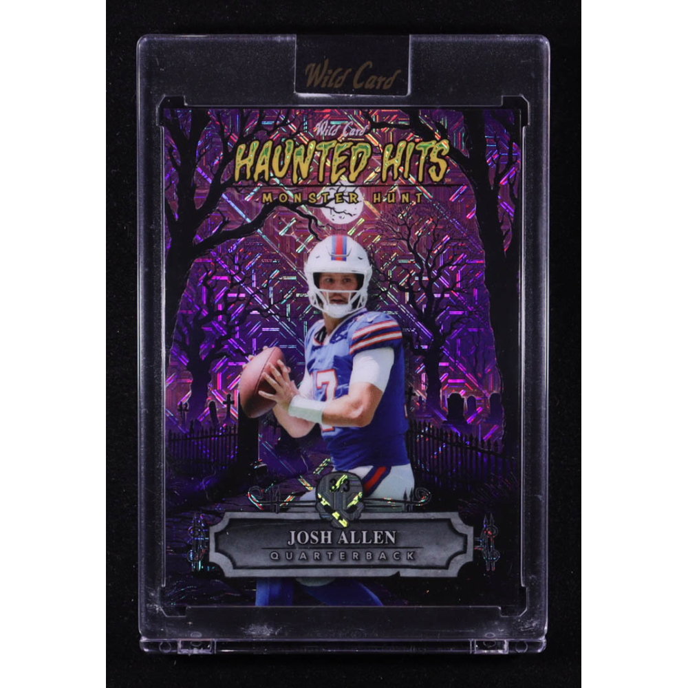 Josh Allen 2025 Wild Card Haunted Hits Monster Hunt Haunted Woods Purple Mojo #HHWJA #3/3 at PristineAuction.com