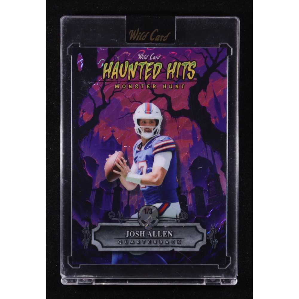 Josh Allen 2025 Wild Card Haunted Hits Monster Hunt Haunted Cemetery Purple Island Foil #HHCJA #1/3 at PristineAuction.com
