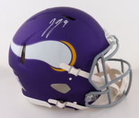 JJ McCarthy Signed Vikings Full-Size Authentic On-Field Speed Helmet (Beckett) at PristineAuction.com