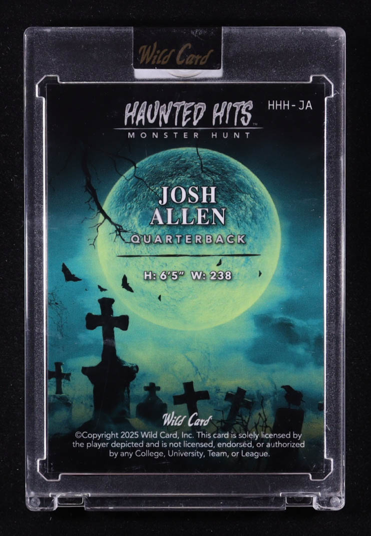 Josh Allen 2025 Wild Card Haunted Hits Monster Hunt Haunted House Green Donut Circles #HHHJA #2/3 at PristineAuction.com Josh Allen 2025 Wild Card Haunted Hits Monster Hunt Haunted House Green Donut Circles #HHHJA #2/3 at PristineAuction.com