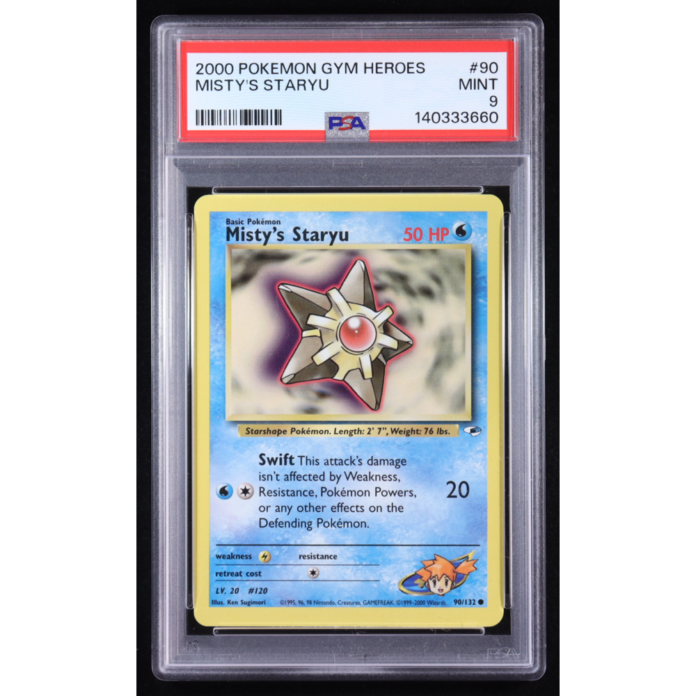 Misty's Staryu 2000 Pokemon Gym Heroes Unlimited #90 (PSA 9) at PristineAuction.com