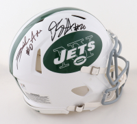 Braelon Allen & Breece Hall Signed Jets Full-Size Speed Helmet (Fanatics) at PristineAuction.com