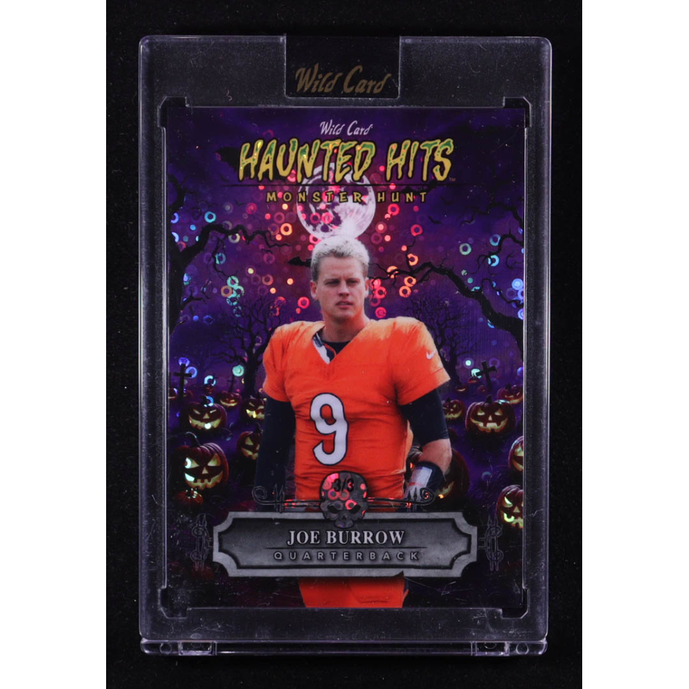 Joe Burrow 2025 Wild Card Haunted Hits Monster Hunt Pumpkin Patch Purple Donut Circles #HHPJB #3/3 at PristineAuction.com