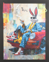 "After Hours Bunny #1" 2026 19x26 Original Painting on Canvas by Tadas Zaicikas | TedyZet (Zaicikas) at PristineAuction.com