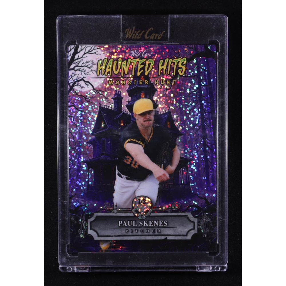 Paul Skenes 2025 Wild Card Haunted Hits Monster Hunt Haunted House Purple Sparkles #HHHPS #1/3 at PristineAuction.com