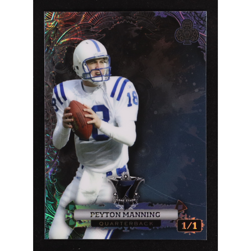 Peyton Manning 2024 Wild Card 7 Card Studs Ace of Clubs Black #CC7CF-PM #1/1 at PristineAuction.com