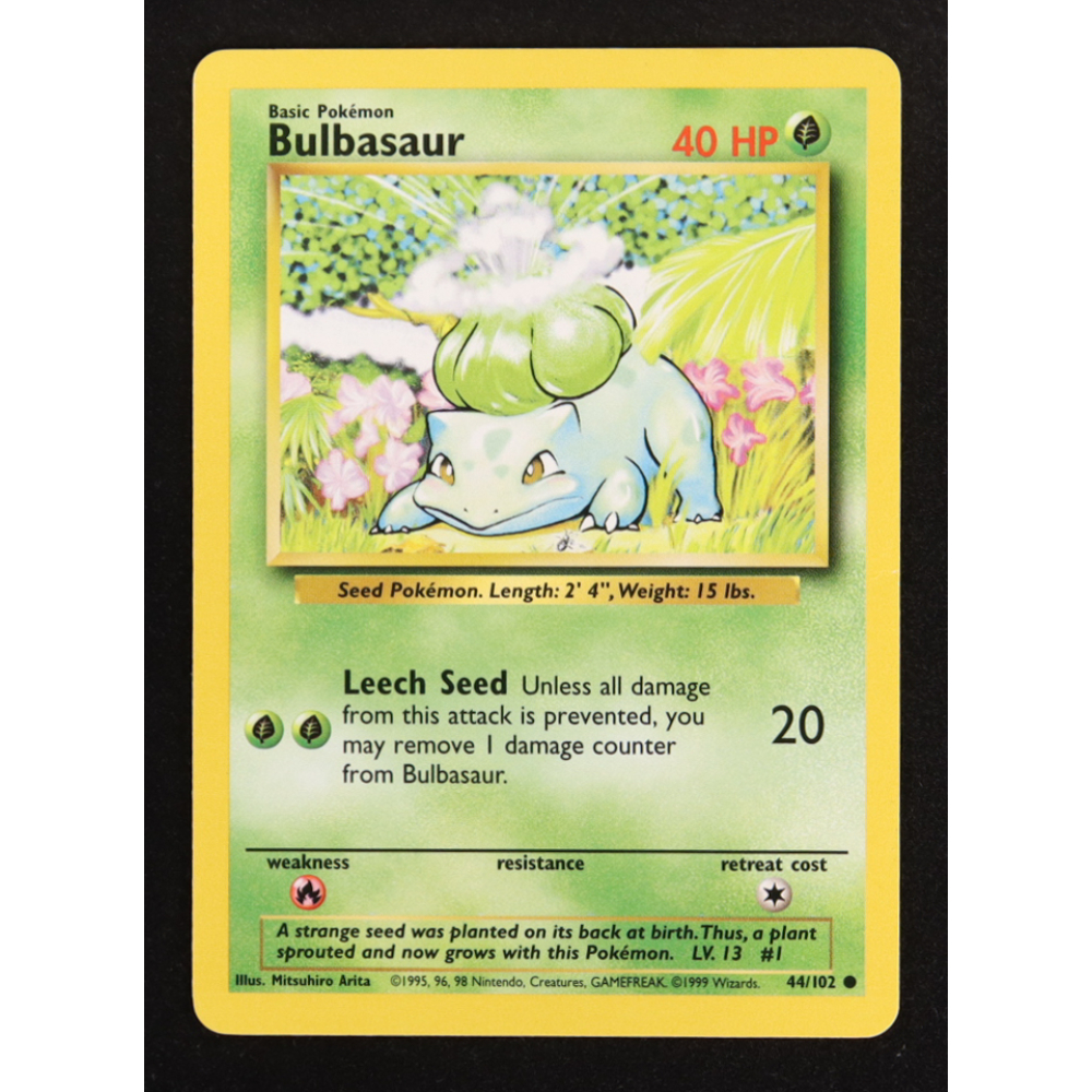 Bulbasaur 1999 Pokemon Base Unlimited #44 at PristineAuction.com