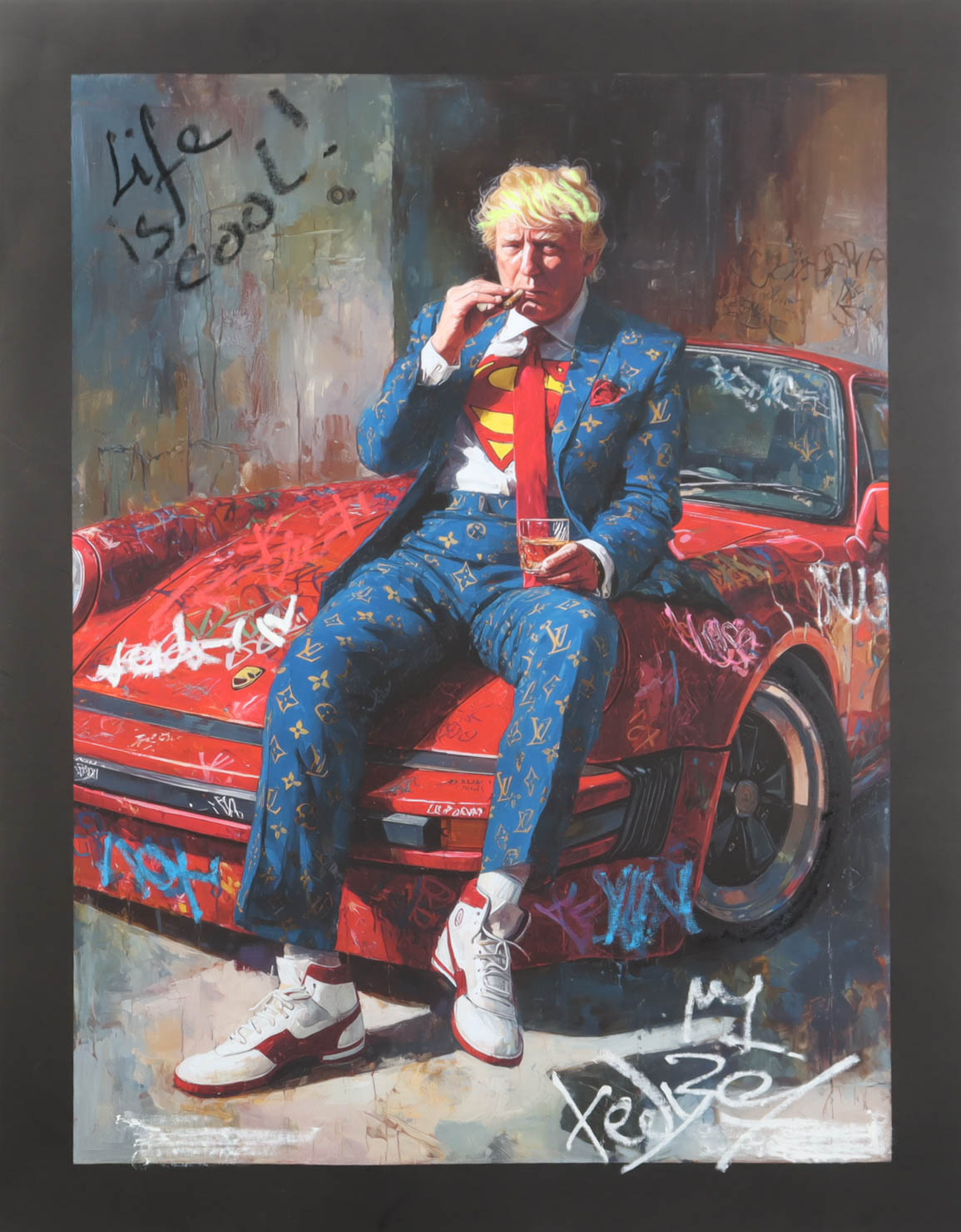 "Cigar Break" 2026 19x26 Original Painting on Canvas by Tadas Zaicikas | TedyZet (Zaicikas) at PristineAuction.com "Cigar Break" 2026 19x26 Original Painting on Canvas by Tadas Zaicikas | TedyZet (Zaicikas) at PristineAuction.com