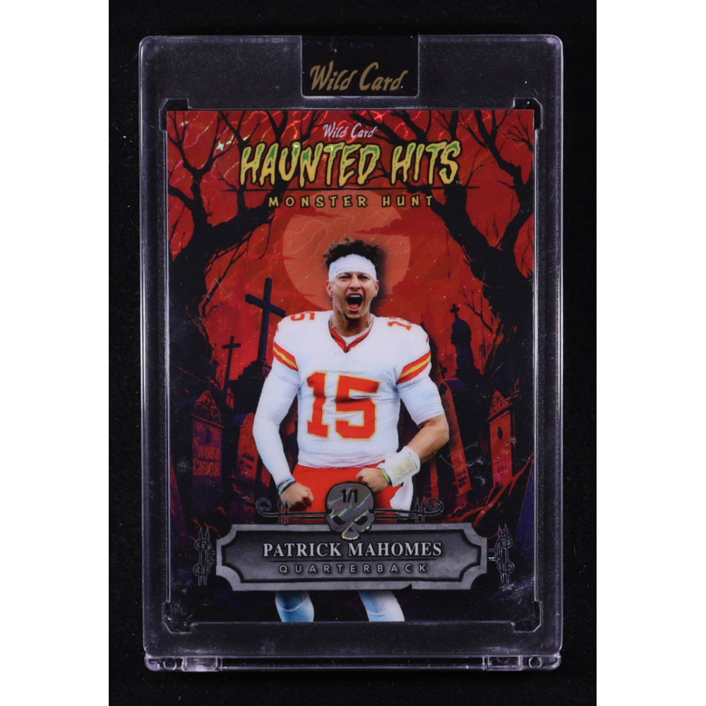 Patrick Mahomes II 2025 Wild Card Haunted Hits Monster Hunt Haunted Cemetery Red Island Foil #HHCPM #1/1 at PristineAuction.com