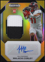 Malachi Corley 2024 Panini Prizm Draft Picks Jumbo Rookie Patch Autographs Gold #20 RC #1/10 at PristineAuction.com