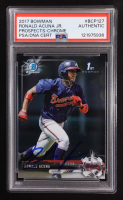 Ronald Acuna Jr. Signed 2017 Bowman Chrome Prospects #BCP127 RC (PSA) at PristineAuction.com