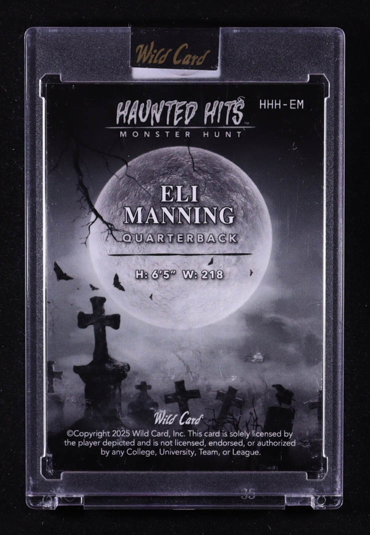 Eli Manning 2025 Wild Card Haunted Hits Monster Hunt Haunted House Orange Crystal #HHHEM #1/4 at PristineAuction.com Eli Manning 2025 Wild Card Haunted Hits Monster Hunt Haunted House Orange Crystal #HHHEM #1/4 at PristineAuction.com