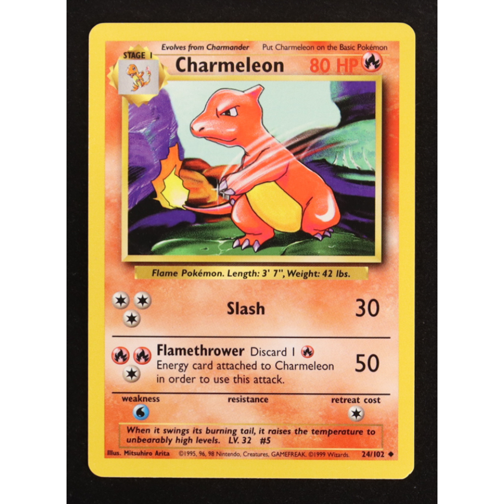 Charmeleon 1999 Pokemon Base Unlimited #24 at PristineAuction.com