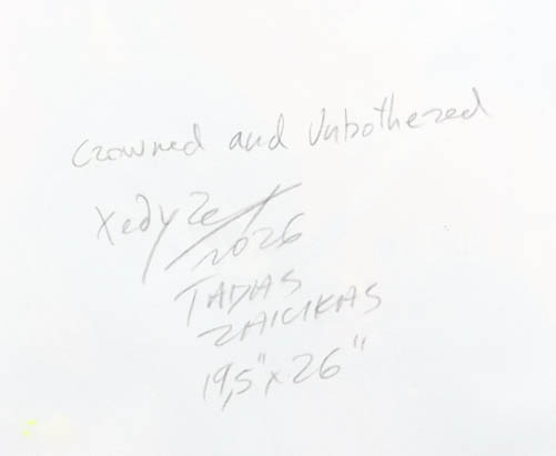 "Crowned and Unbothered #2" 2026 19x26 Original Painting on Canvas by Tadas Zaicikas | TedyZet (Zaicikas) at PristineAuction.com "Crowned and Unbothered #2" 2026 19x26 Original Painting on Canvas by Tadas Zaicikas | TedyZet (Zaicikas) at PristineAuction.com