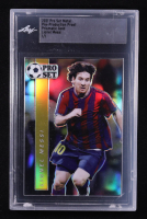 Lionel Messi 2021 Pro Set Metal Pre-Production Proof Prismatic Gold #NNO 1/1 (Leaf) at PristineAuction.com