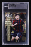 Lionel Messi 2021 Pro Set Metal Pre-Production Proof Super Prismatic Gold #NNO 1/1 (Leaf) at PristineAuction.com