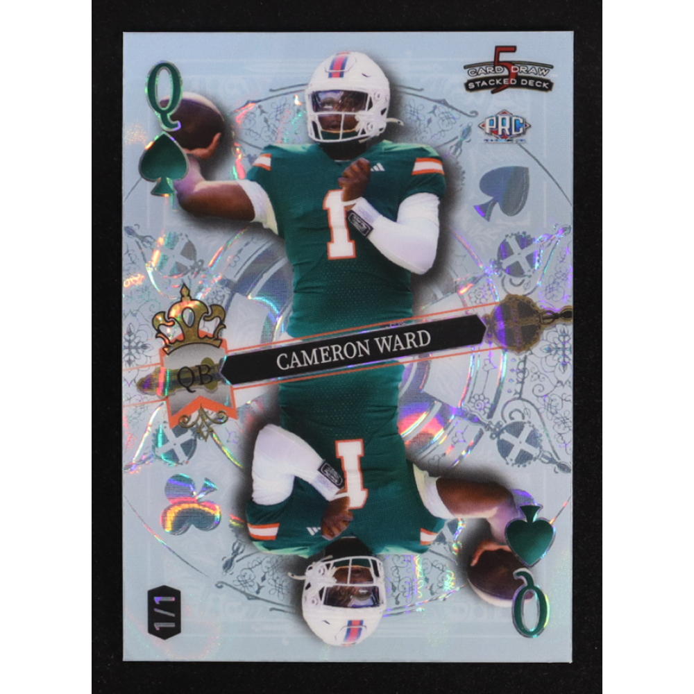 Cameron Ward 2024 Wild Card 5 Card Draw Stacked Deck Queen of Spades #SDPS-CWN #1/1 RC at PristineAuction.com