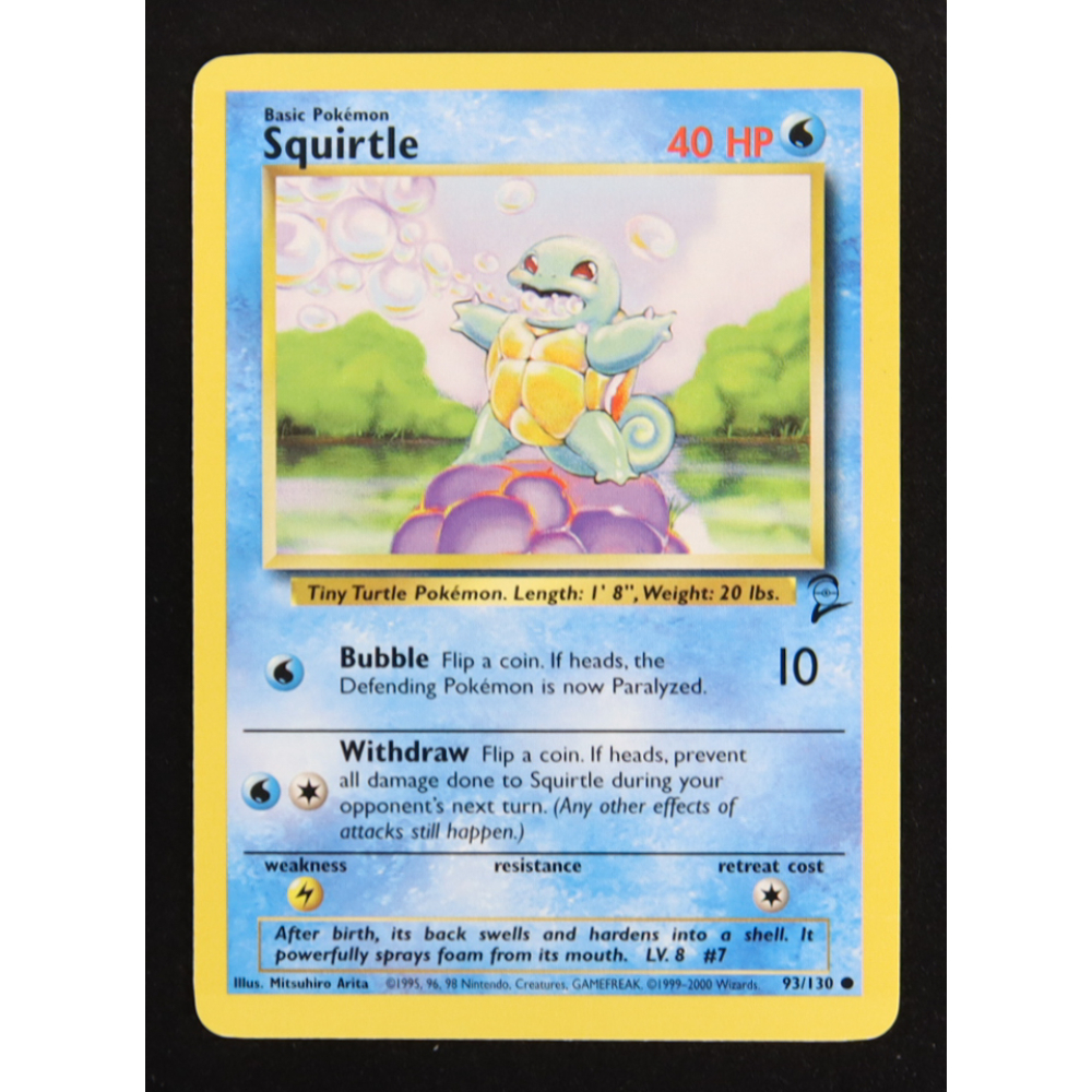 Squirtle 1999 Pokemon Base Unlimited #63 at PristineAuction.com