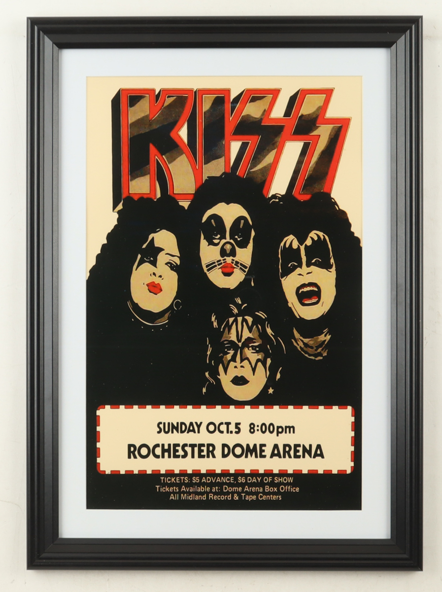 1975 "Kiss" Rochester Dome Arena Concert Custom Framed Poster Display at PristineAuction.com 1975 "Kiss" Rochester Dome Arena Concert Custom Framed Poster Display at PristineAuction.com