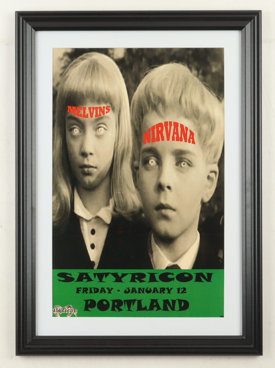 1990 "Melvins & Nirvana" Portland Concert Custom Framed Print Display at PristineAuction.com 1990 "Melvins & Nirvana" Portland Concert Custom Framed Print Display at PristineAuction.com