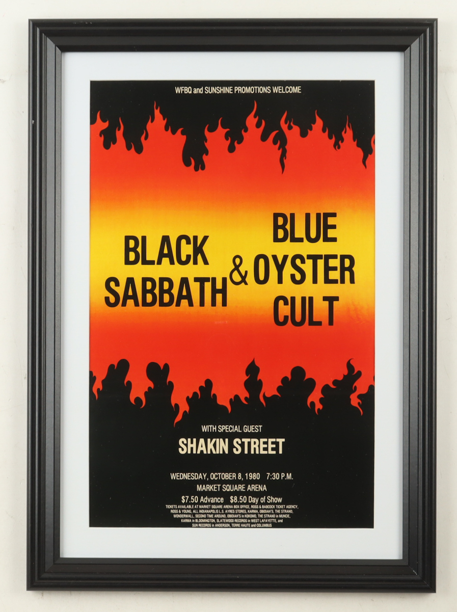 1980 "Black Sabbath & Blue Oyster Cult" Custom Framed Print at PristineAuction.com 1980 "Black Sabbath & Blue Oyster Cult" Custom Framed Print at PristineAuction.com