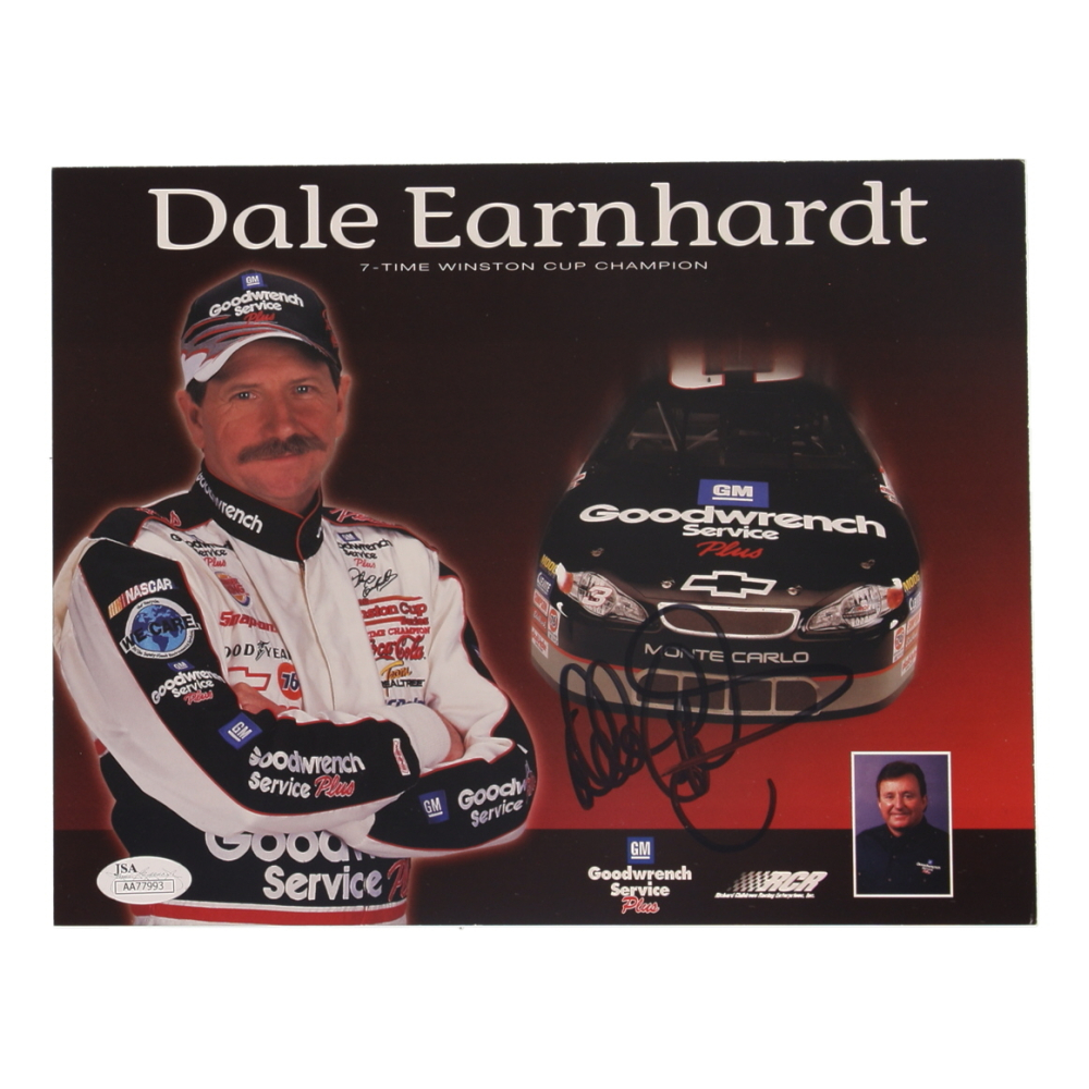 Dale Earnhardt Sr. Signed 8x10 Hero Card (JSA) at PristineAuction.com