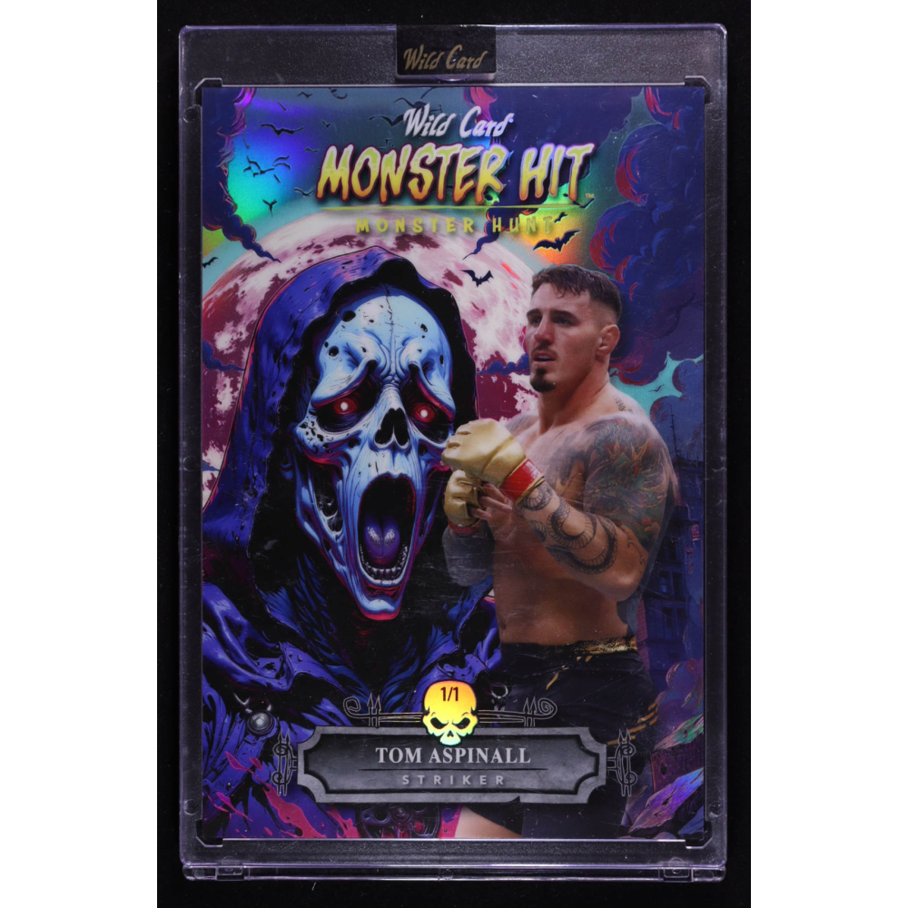 Tom Aspinall 2025 Wild Card Monster Hit Monster Hunt Mammoth Rainbow Foil #HBMMTA #1/1 at PristineAuction.com