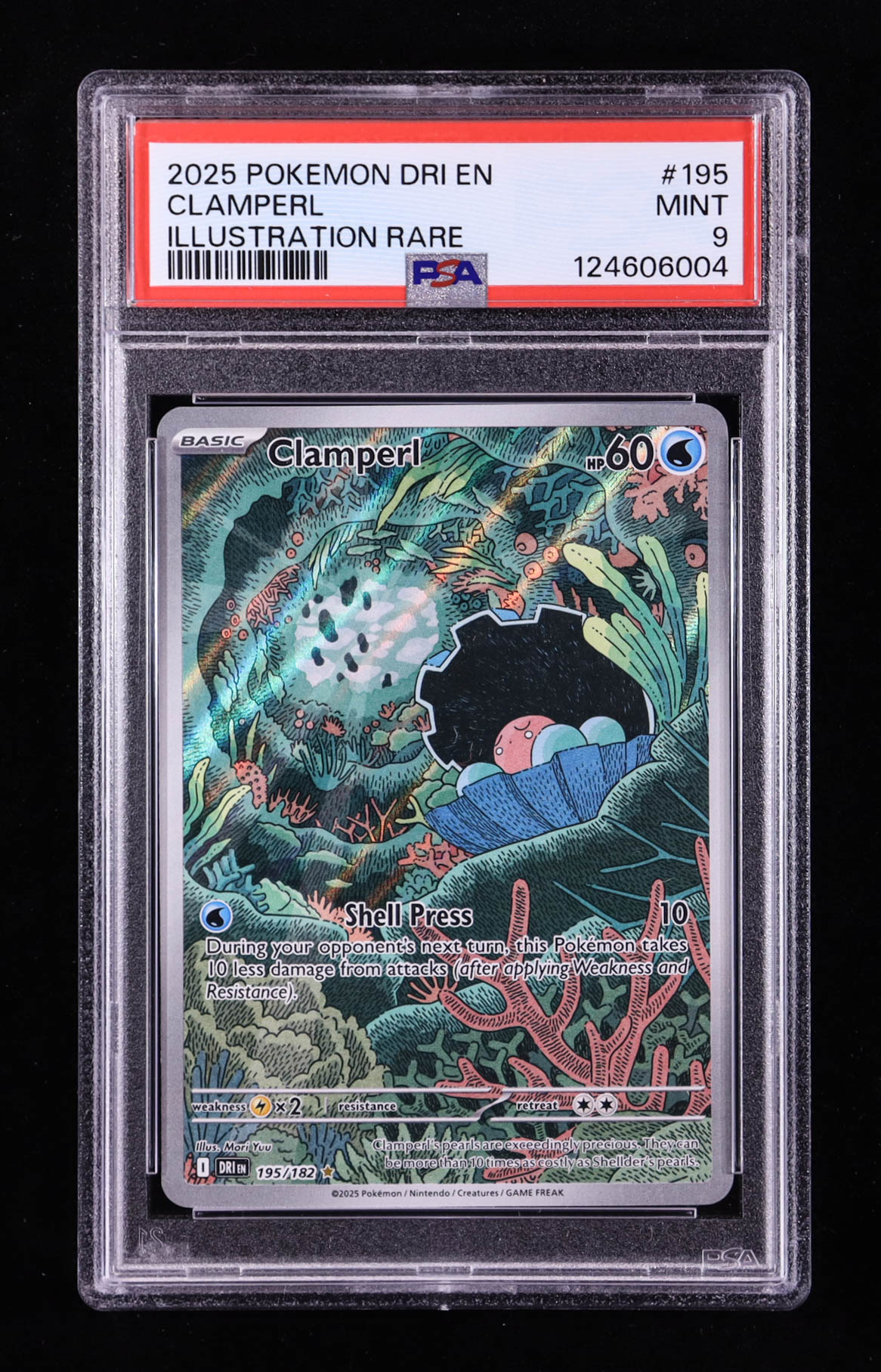 Clamperl 2025 Pokemon TCG Scarlet & Violet Destined Rivals #195 (PSA 9) at PristineAuction.com Clamperl 2025 Pokemon TCG Scarlet & Violet Destined Rivals #195 (PSA 9) at PristineAuction.com