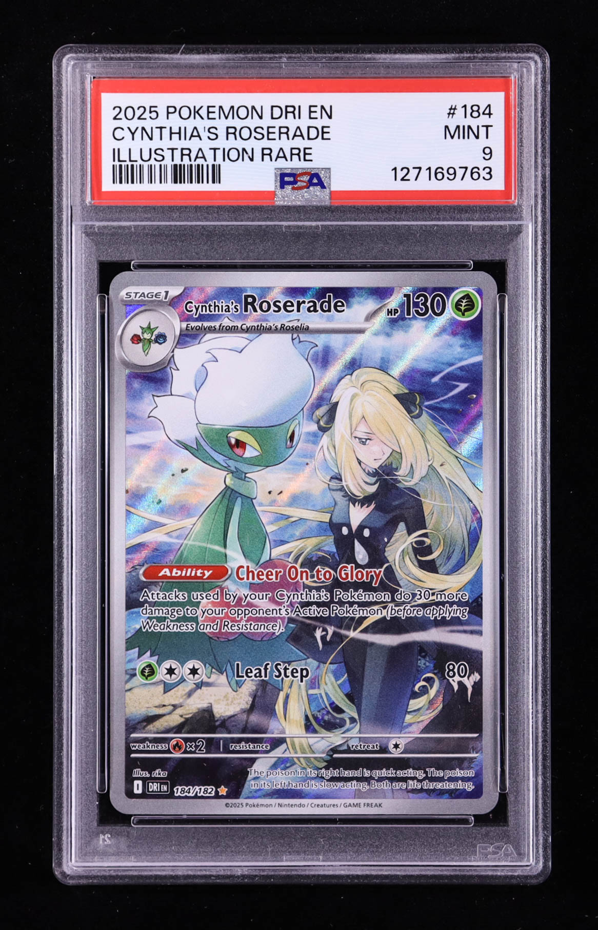 Cynthia's Roserade 2025 Pokemon TCG Scarlet & Violet Destined Rivals #184 (PSA 9) at PristineAuction.com Cynthia's Roserade 2025 Pokemon TCG Scarlet & Violet Destined Rivals #184 (PSA 9) at PristineAuction.com