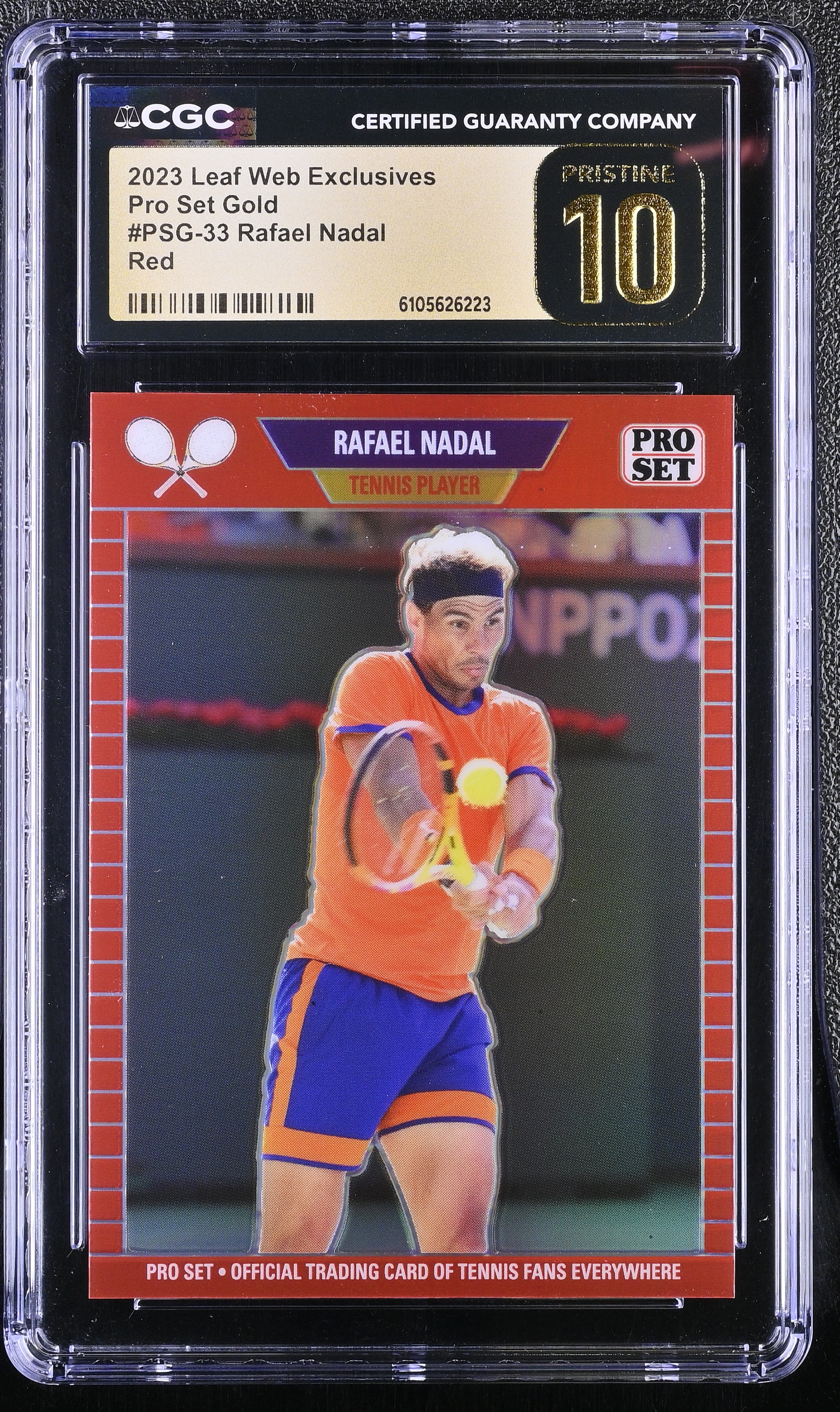Rafael Nadal 2023 Leaf Web Exclusives Pro Set Red #PSG33 #52/89 (CGC 10 | Pristine Black Label) at PristineAuction.com Rafael Nadal 2023 Leaf Web Exclusives Pro Set Red #PSG33 #52/89 (CGC 10 | Pristine Black Label) at PristineAuction.com