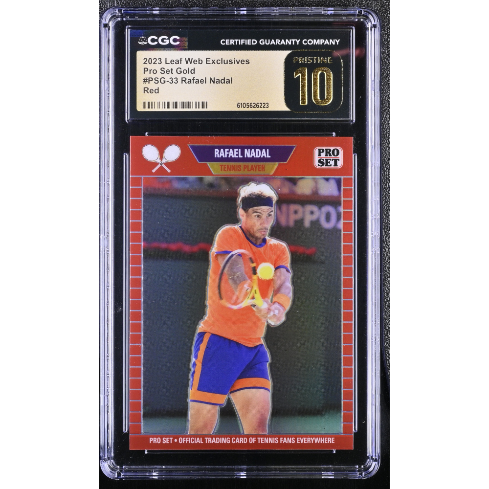 Rafael Nadal 2023 Leaf Web Exclusives Pro Set Red #PSG33 #52/89 (CGC 10 | Pristine Black Label) at PristineAuction.com