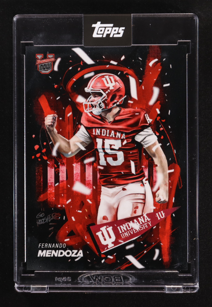 Fernando Mendoza 2026 Bowman U Now Art Card Topps #CSFM-A RC at PristineAuction.com Fernando Mendoza 2026 Bowman U Now Art Card Topps #CSFM-A RC at PristineAuction.com