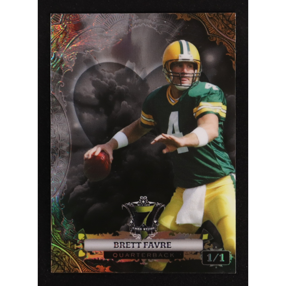 Brett Favre 2024 Wild Card 7 Card Studs Black Heart #P7CEH-BF #1/1 at PristineAuction.com