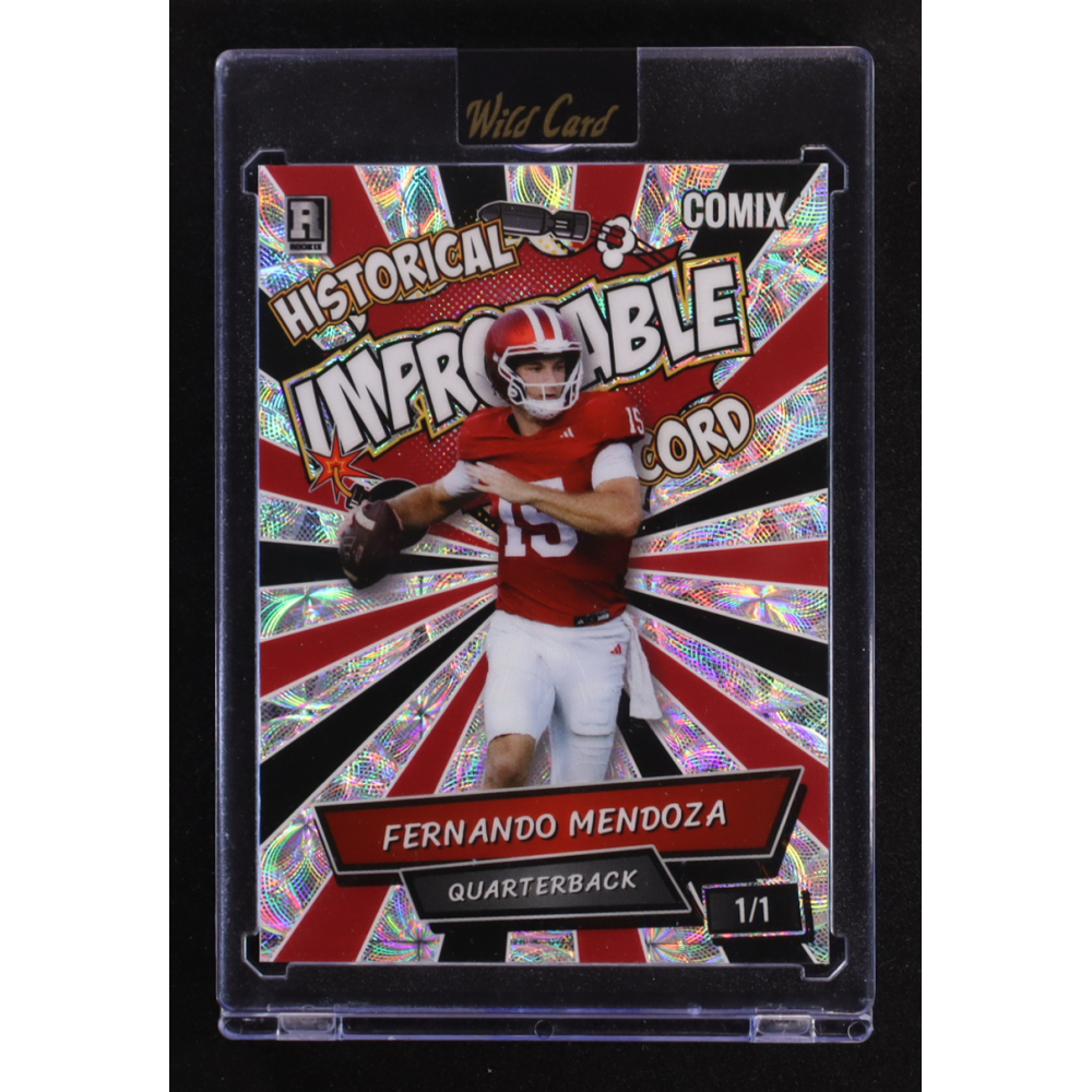 Fernando Mendoza 2025 Wild Card Comix Historical Improbable Record #ACIM-FM09 RC #1/1 at PristineAuction.com