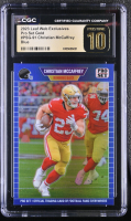 Christian McCaffrey 2023 Leaf Web Exclusives Pro Set Blue #PSG91 #4/25 (CGC 10 | Pristine Black Label) at PristineAuction.com