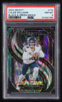 Caleb Williams 2024 Select Prizm Black and Green Shock #114 RC (PSA 8) at PristineAuction.com