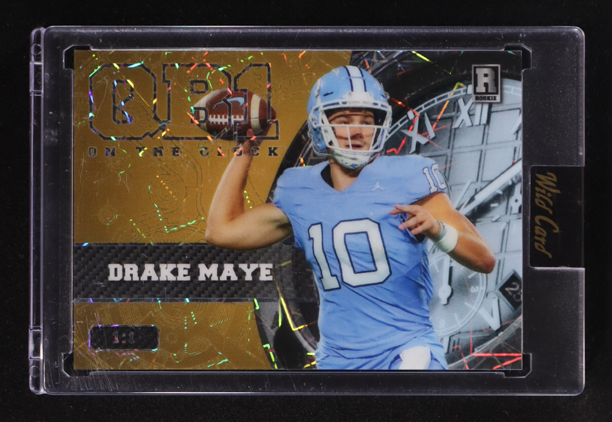 Drake Maye 2023 Wild Card QB 1 On The Clock #OCW-DM1 RC #1/1 at PristineAuction.com Drake Maye 2023 Wild Card QB 1 On The Clock #OCW-DM1 RC #1/1 at PristineAuction.com