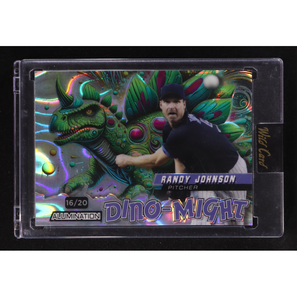 Randy Johnson 2024 Wild Card Dino-Might Alumination Stegosaurus #DMSTG2-RJ RC #16/20 at PristineAuction.com