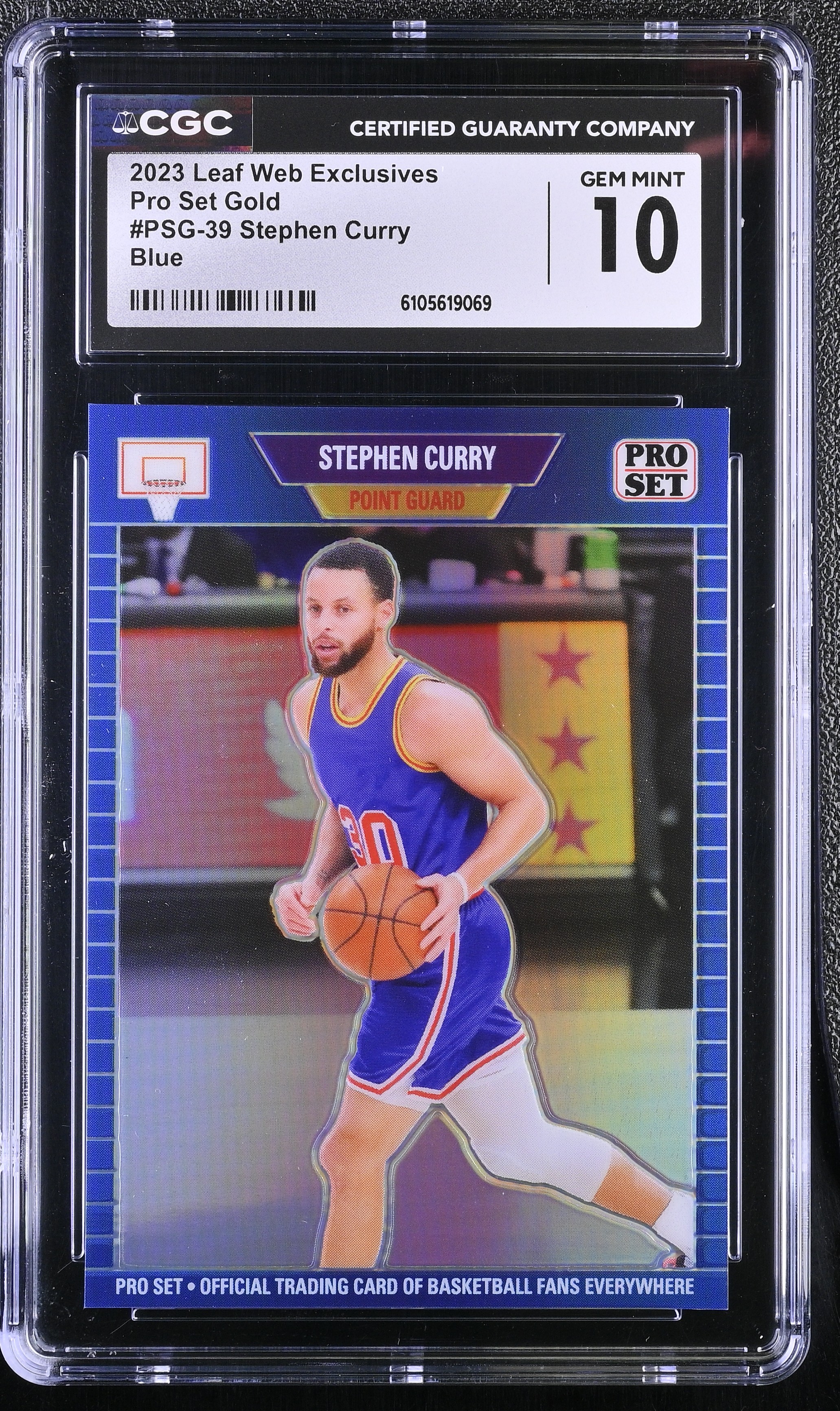 Stephen Curry 2023 Leaf Web Exclusives Pro Set Blue #PSG39 #16/25 (CGC 10) at PristineAuction.com Stephen Curry 2023 Leaf Web Exclusives Pro Set Blue #PSG39 #16/25 (CGC 10) at PristineAuction.com
