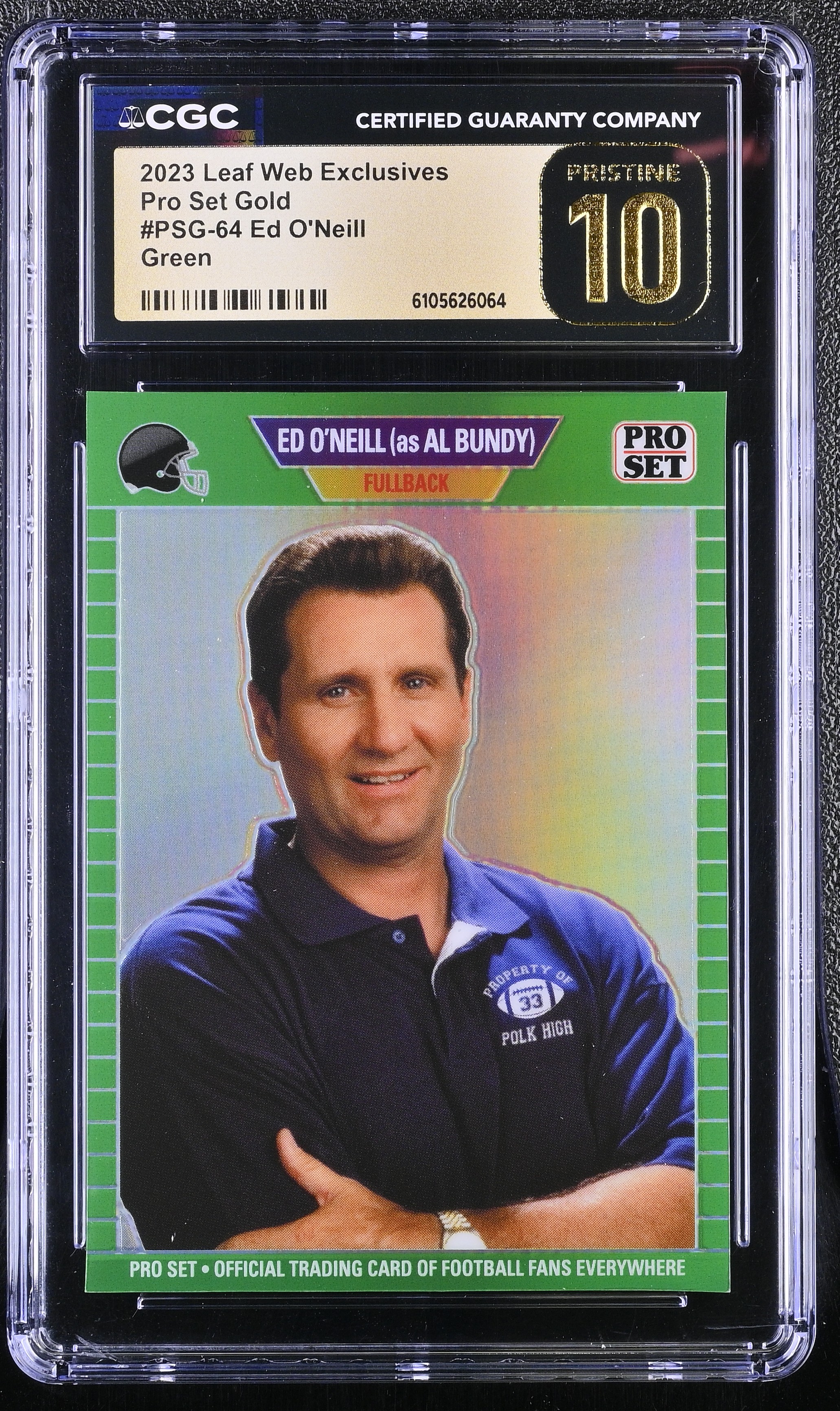 Ed O'Neill 2023 Leaf Web Exclusives Pro Set Green #PSG64 #9/10 (CGC 10 | Pristine Black Label) at PristineAuction.com Ed O'Neill 2023 Leaf Web Exclusives Pro Set Green #PSG64 #9/10 (CGC 10 | Pristine Black Label) at PristineAuction.com