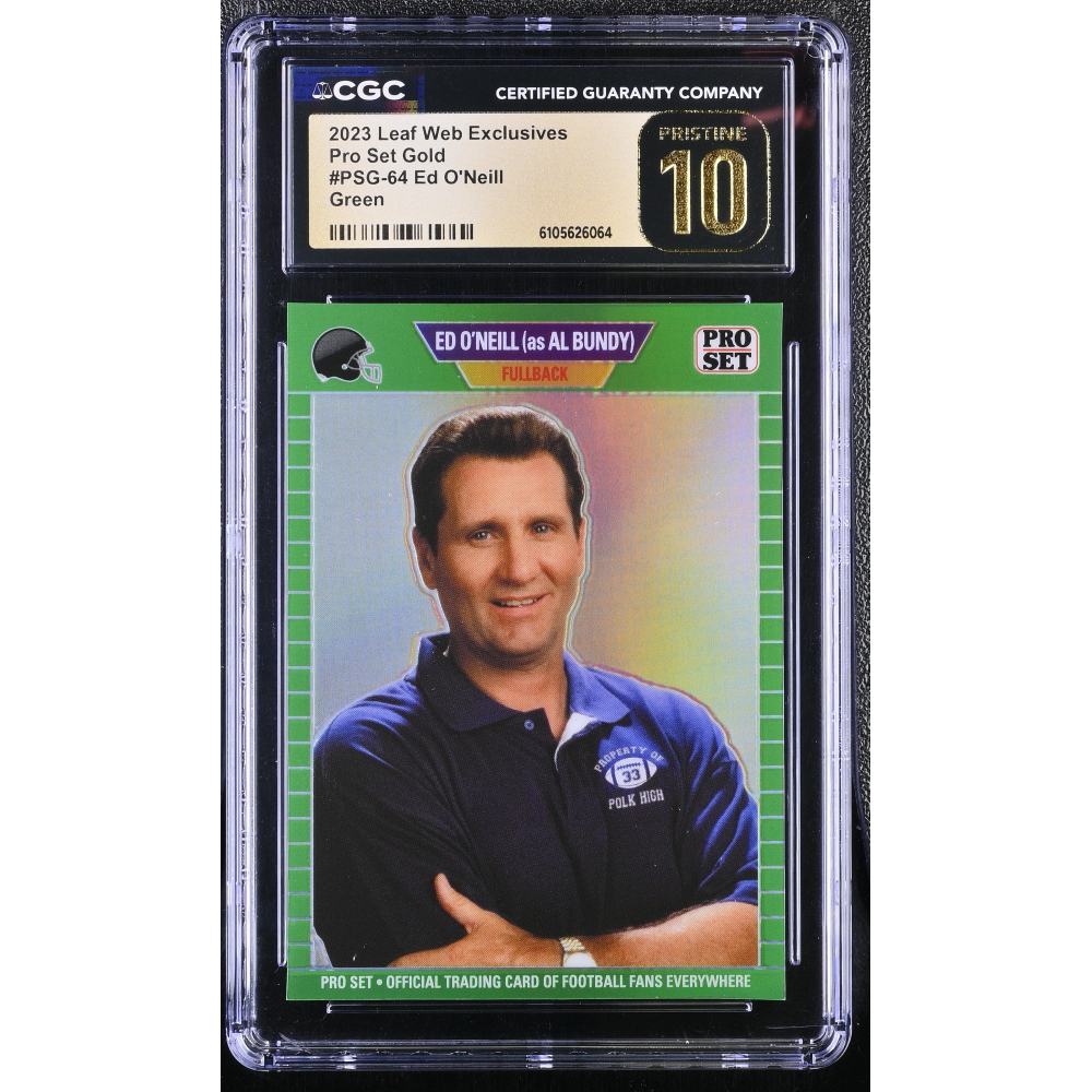 Ed O'Neill 2023 Leaf Web Exclusives Pro Set Green #PSG64 #9/10 (CGC 10 | Pristine Black Label) at PristineAuction.com
