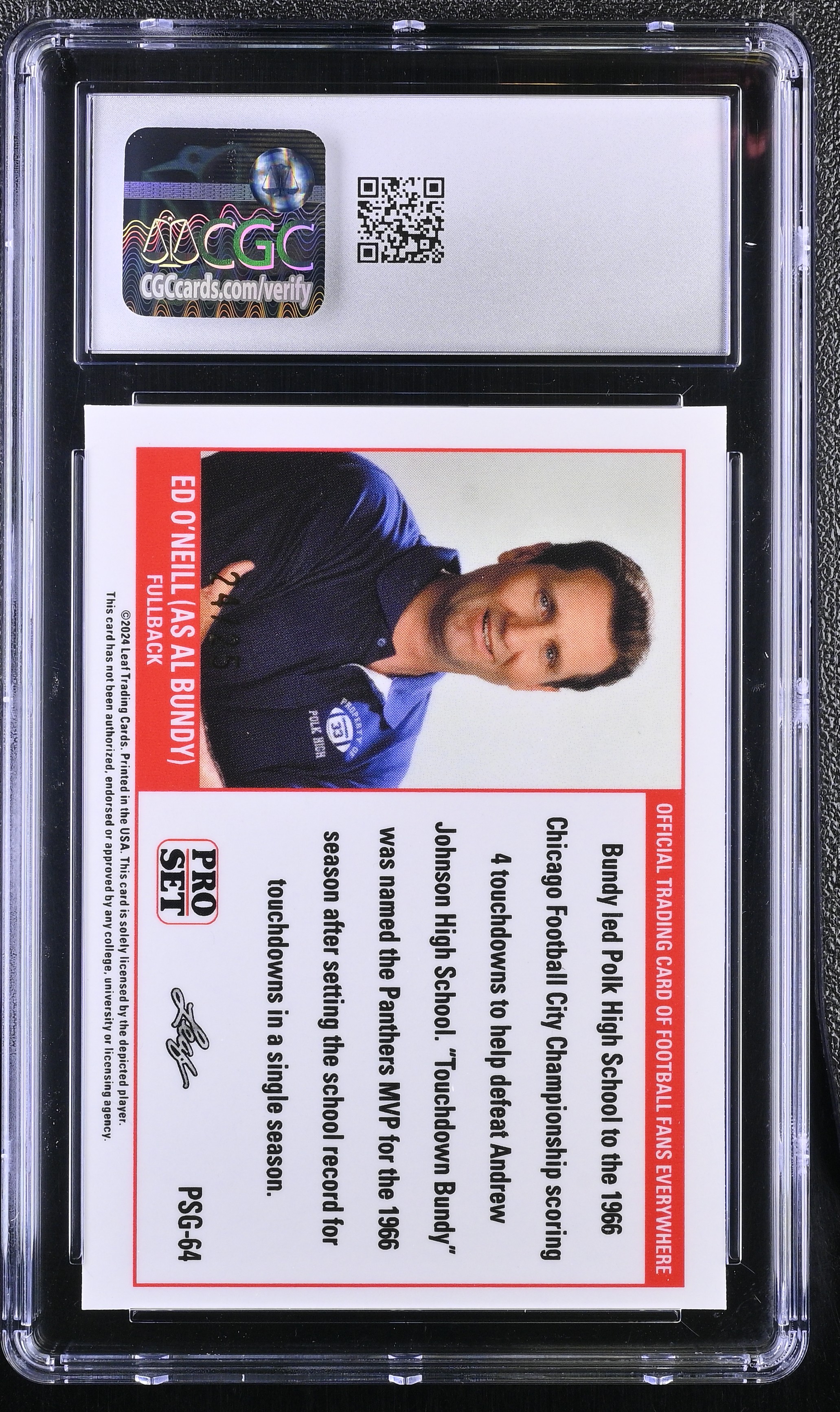 Ed O'Neill 2023 Leaf Web Exclusives Pro Set Blue #PSG64 #24/25 (CGC 10) at PristineAuction.com Ed O'Neill 2023 Leaf Web Exclusives Pro Set Blue #PSG64 #24/25 (CGC 10) at PristineAuction.com