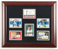 Alex Rodriguez, Andruw Jones, Johnny Bench, Carlton Fisk +3 Custom Framed (6) Upper Deck Autographed Card Display at PristineAuction.com