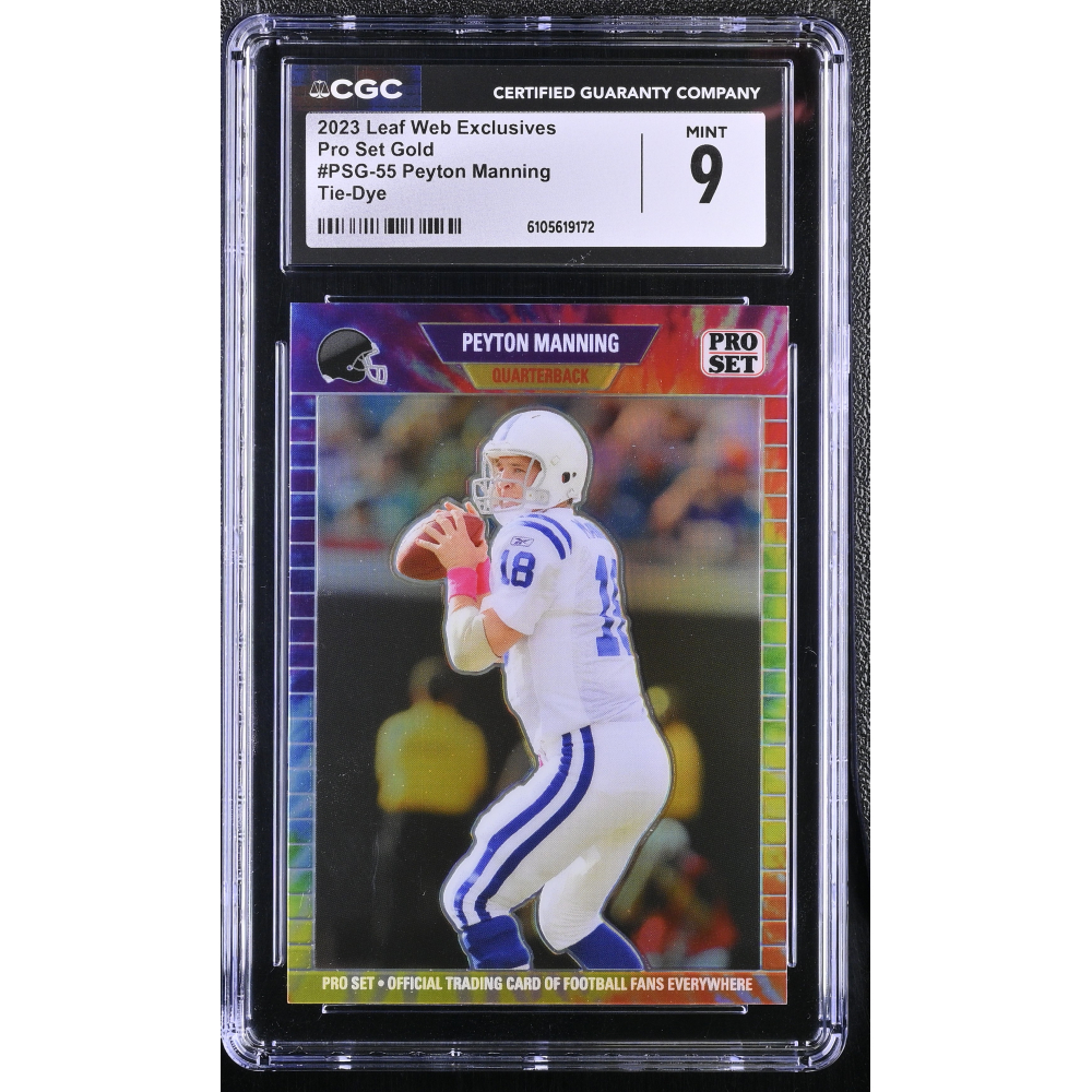 Peyton Manning 2023 Leaf Web Exclusives Pro Set Rainbow #PSG55 #1/5 (CGC 9) at PristineAuction.com